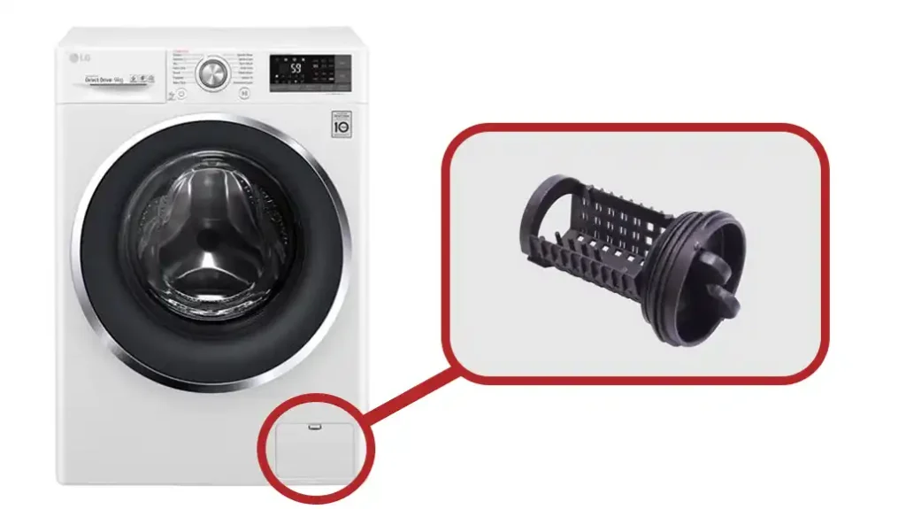 خشک نکردن لباسشویی ال جی به علت انسداد فیلتر تخلیه