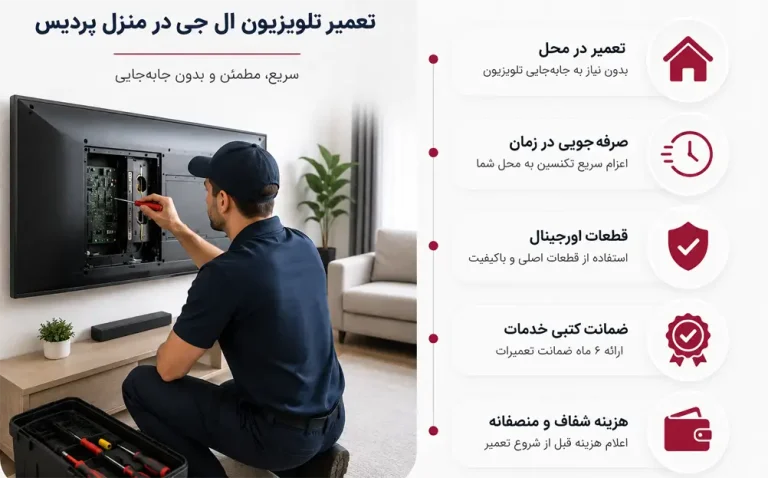 تعمیر تلویزیون ال جی در منزل پردیس